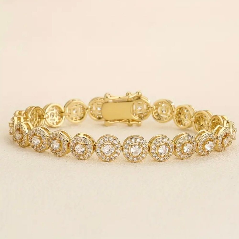 OVAL DIAMOND TENNIS Gold BRACELET